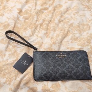 Kate Spade - Black Floral Wristlet NWT